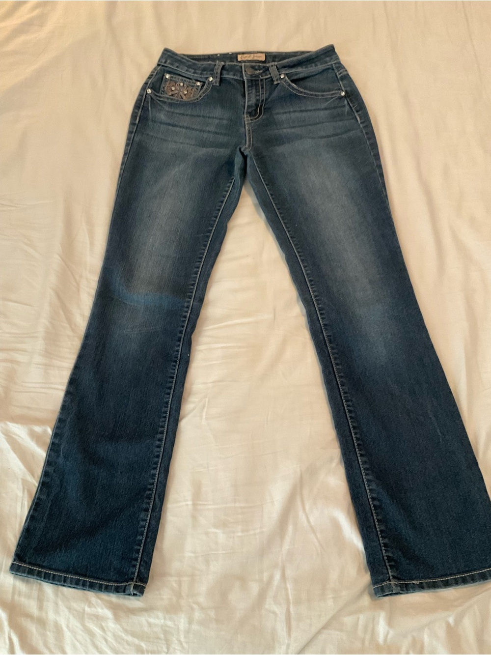 Vintage Y2K Earl Jean Embellished Pocket “Barely Boot” medium Wash